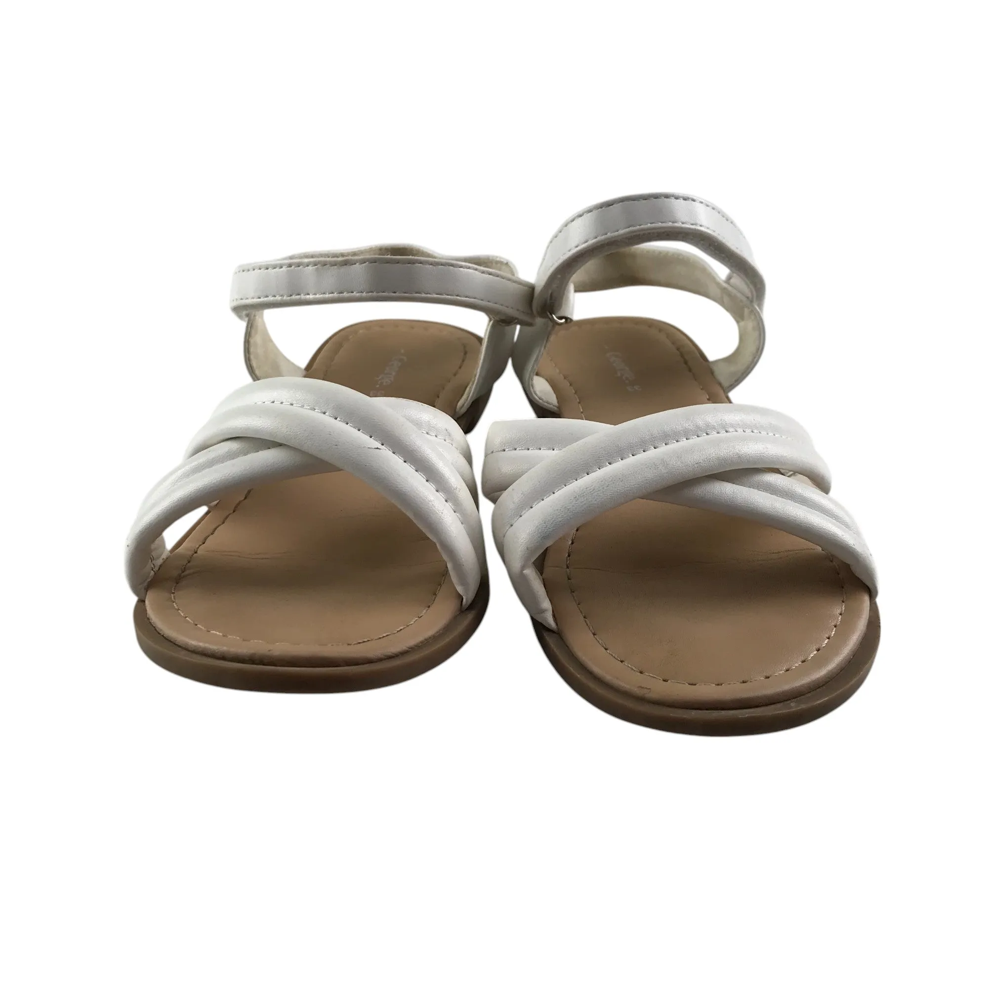 George sandal shoe size 1 white straps with brown sole