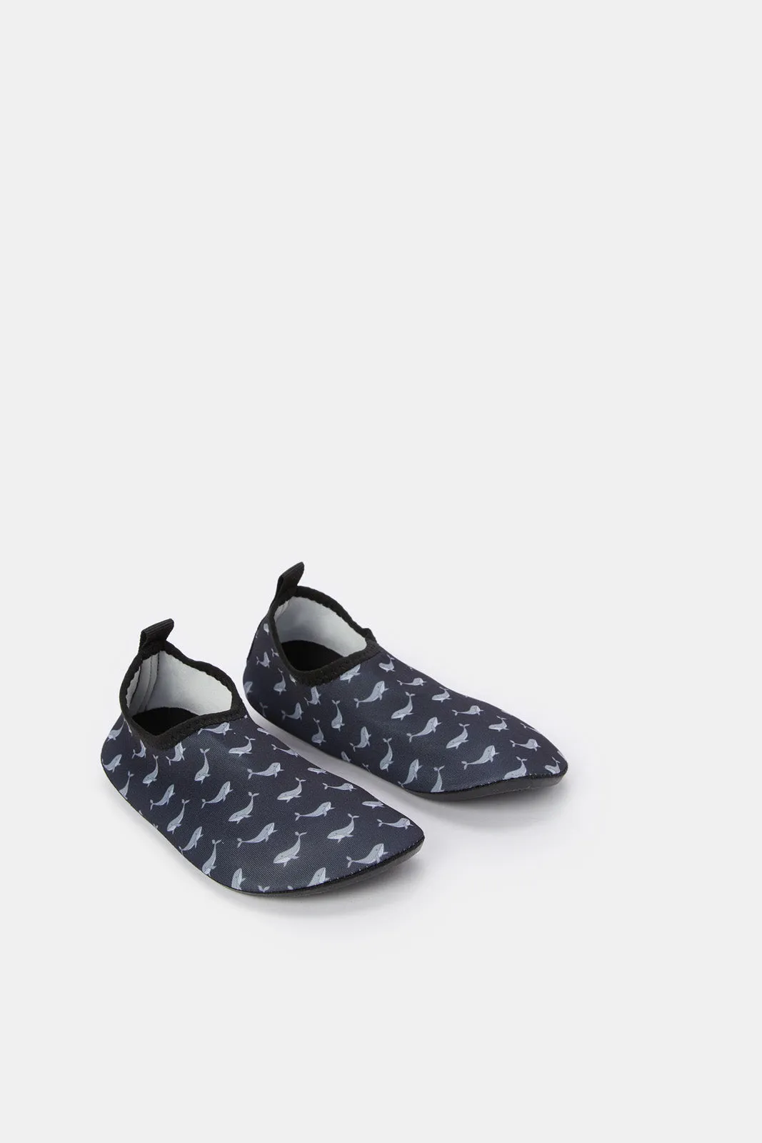Girls Black Printed Aqua Shoes