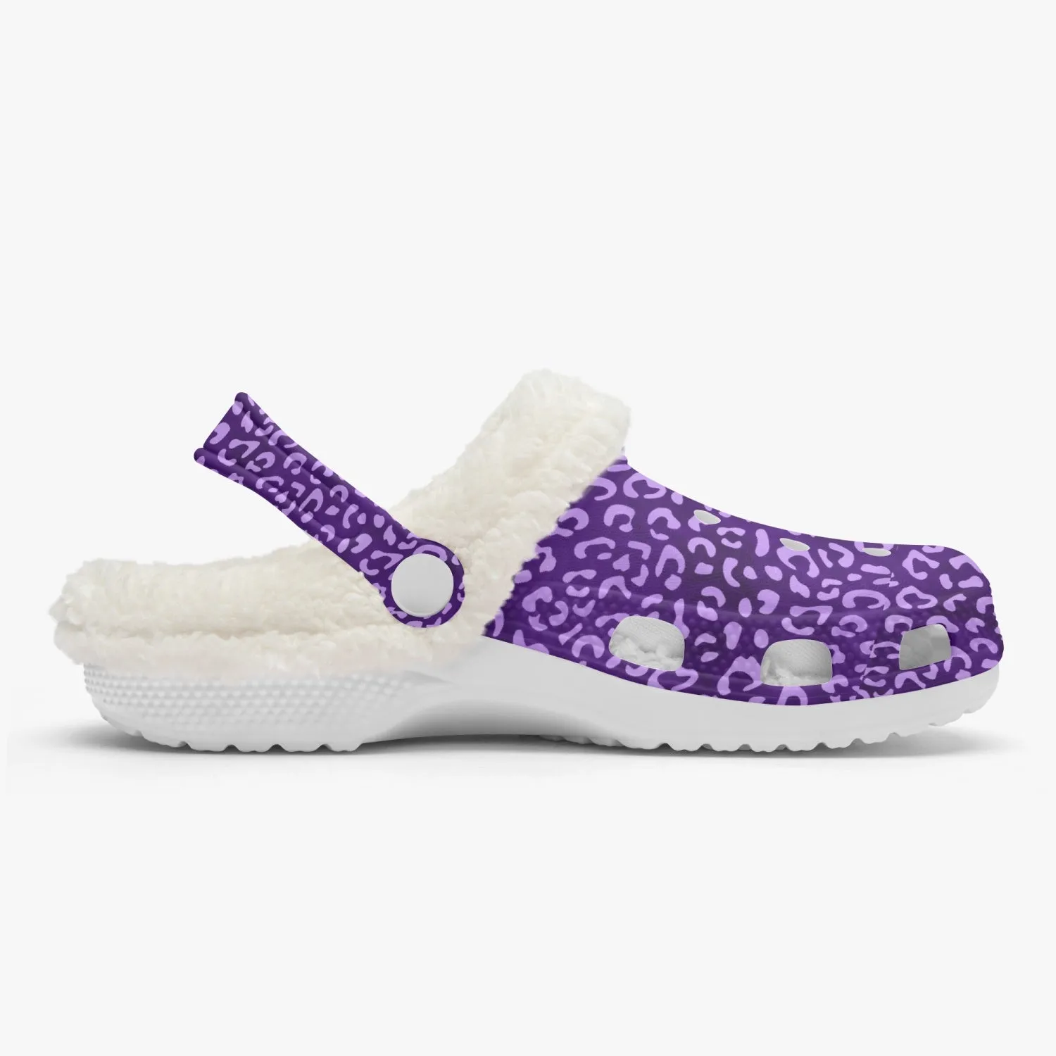 Girl's Purple Leopard Print Clogs