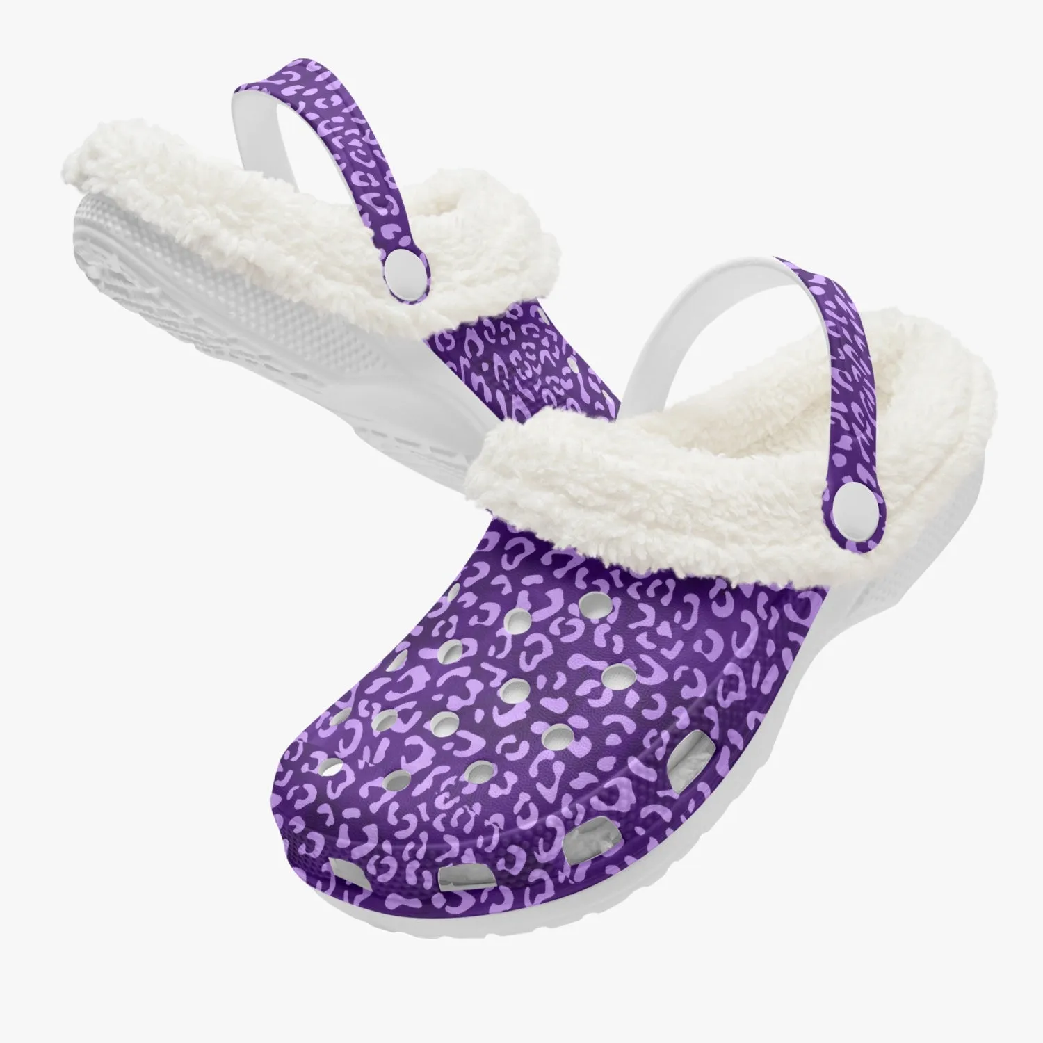 Girl's Purple Leopard Print Clogs