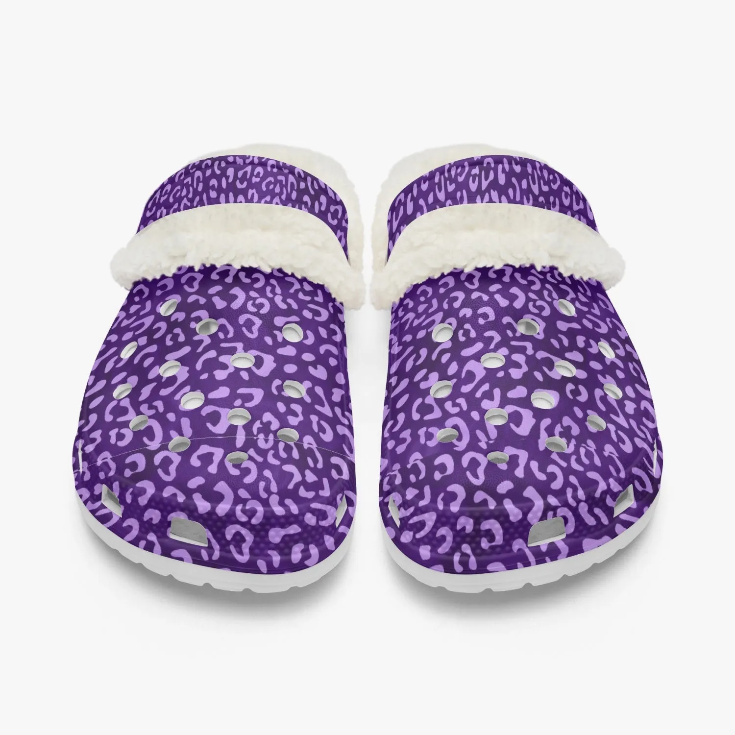 Girl's Purple Leopard Print Clogs