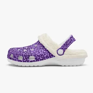 Girl's Purple Leopard Print Clogs