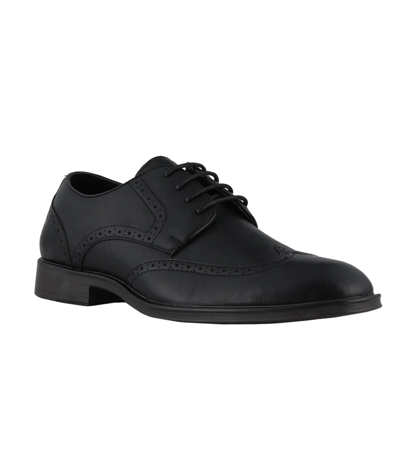 Global Wingtip Lace Up Black