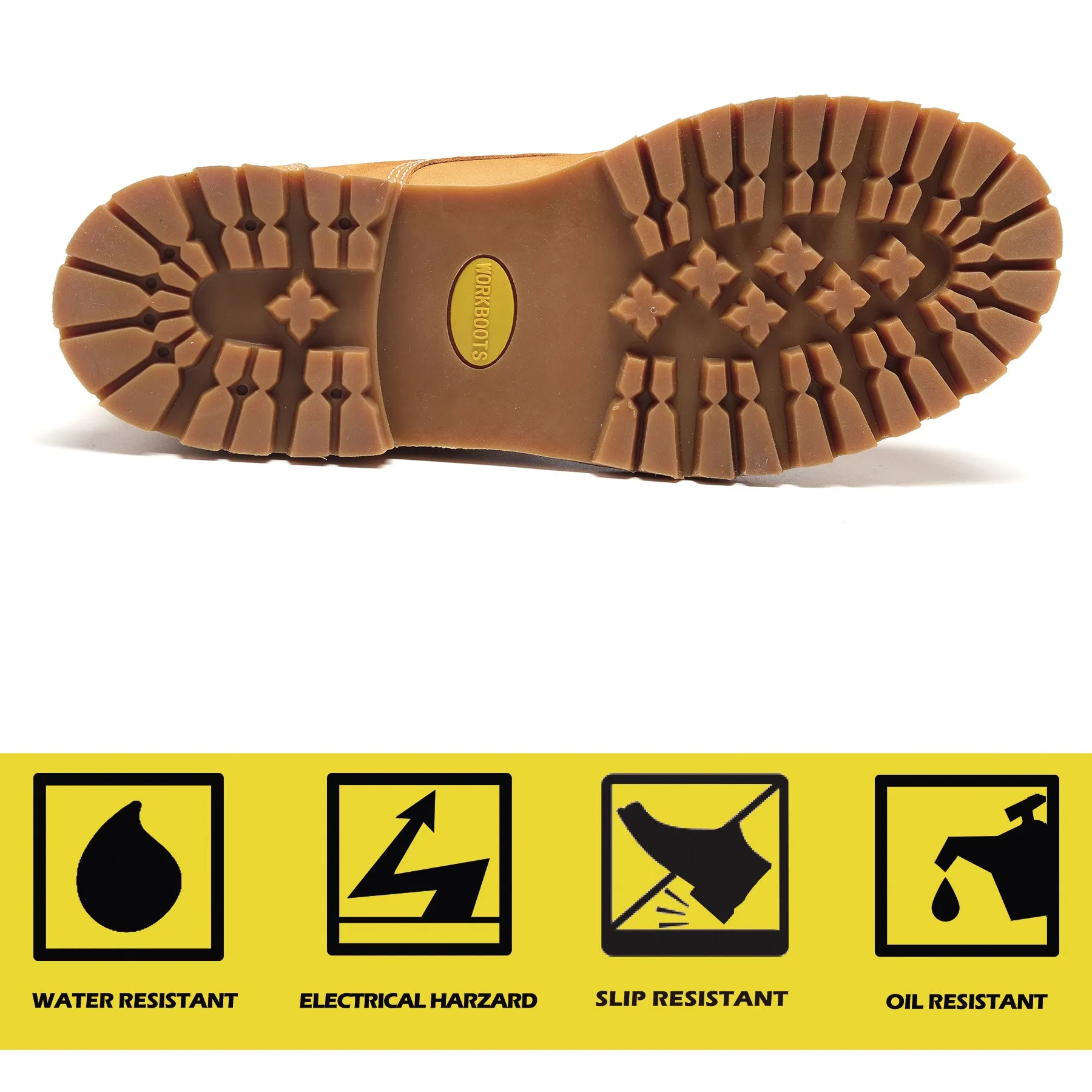 HANDPOINT H84102 Mens 6" Soft Toe Suretrack Leather Slip Resistant Durable Work Boots