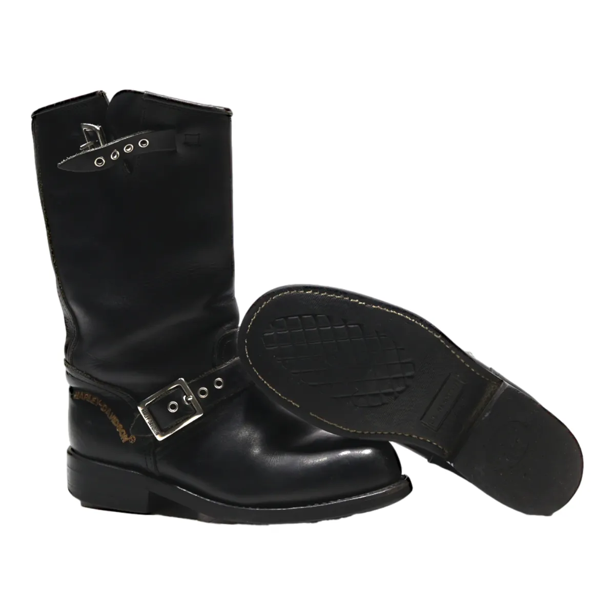 HARLEY DAVIDSON High Boots Black Leather Womens UK 5
