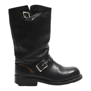HARLEY DAVIDSON High Boots Black Leather Womens UK 5
