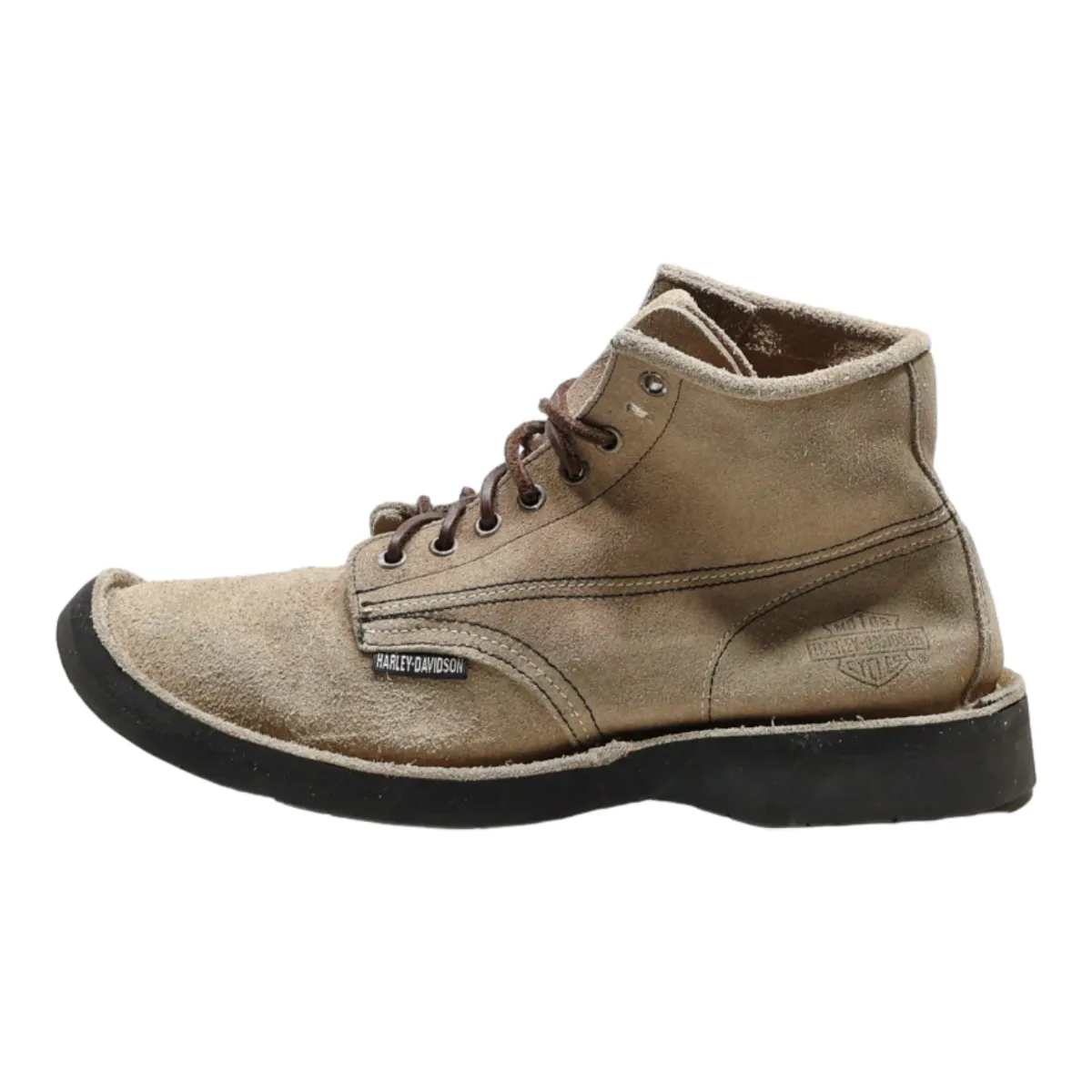 HARLEY DAVIDSON Lace-Up Boots Beige Suede Mens UK 8