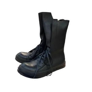 High-Top Leather Lace-Up Boots