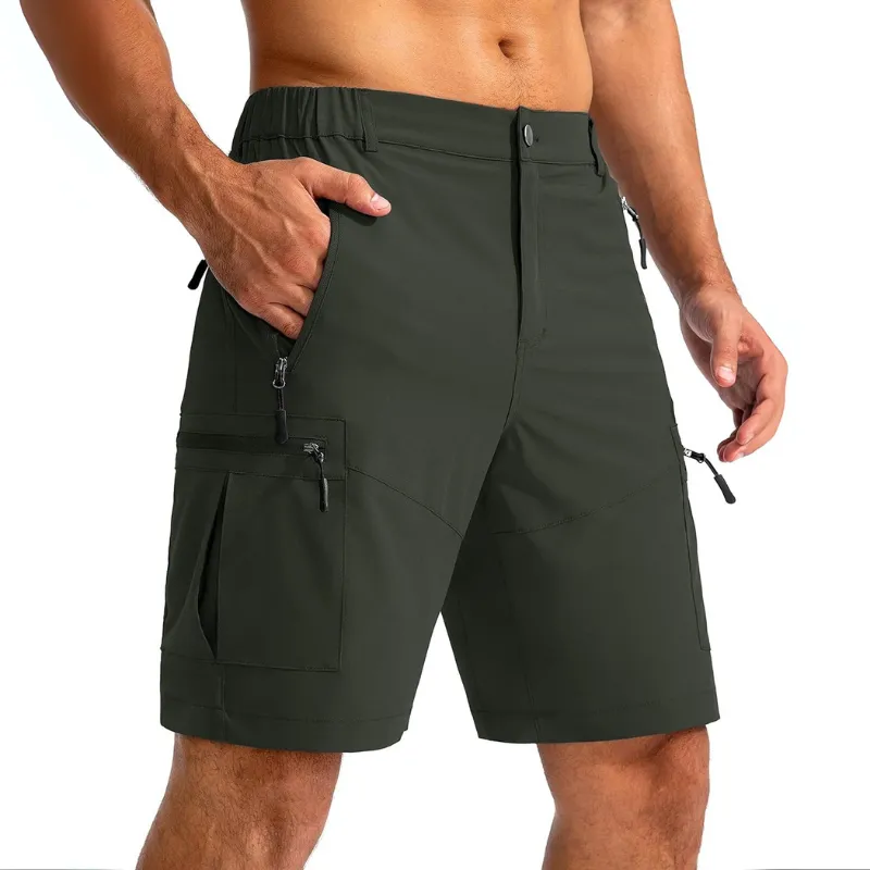 Hiking Cargo Shorts With 5 Zipper Pockets