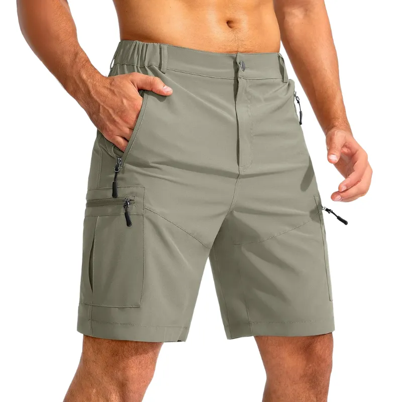 Hiking Cargo Shorts With 5 Zipper Pockets
