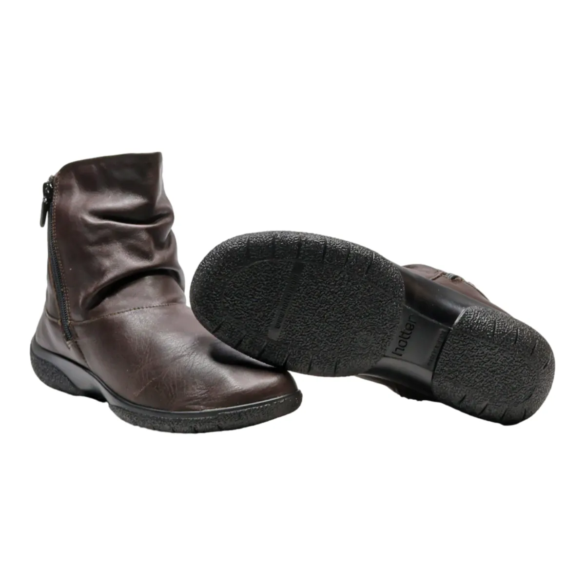 HOTTER Ankle Boots Brown Leather Womens UK 5.5