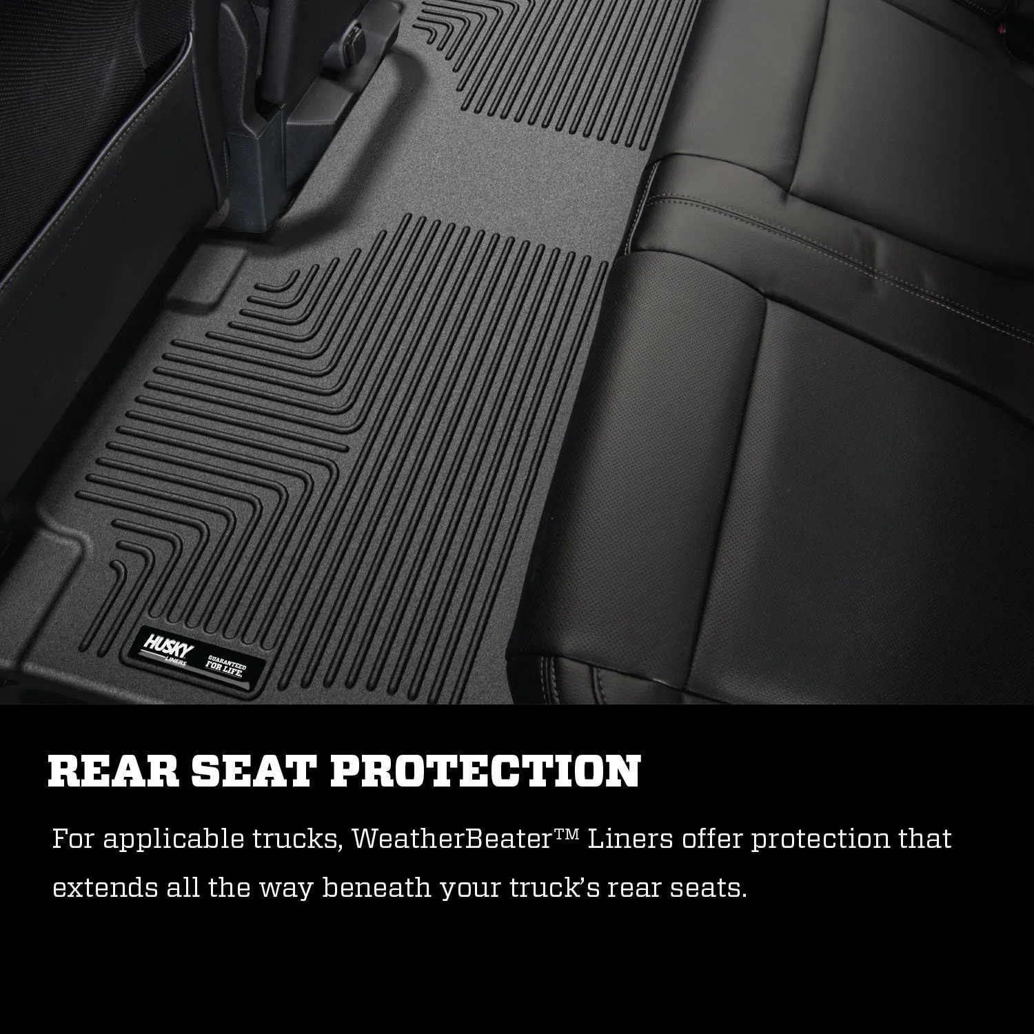 Husky Liners WeatherBeater Front / 2nd Row Floor Liner - Black / Textured - Super Duty - Super Cab - Ford Fullsize Truck 2017-24