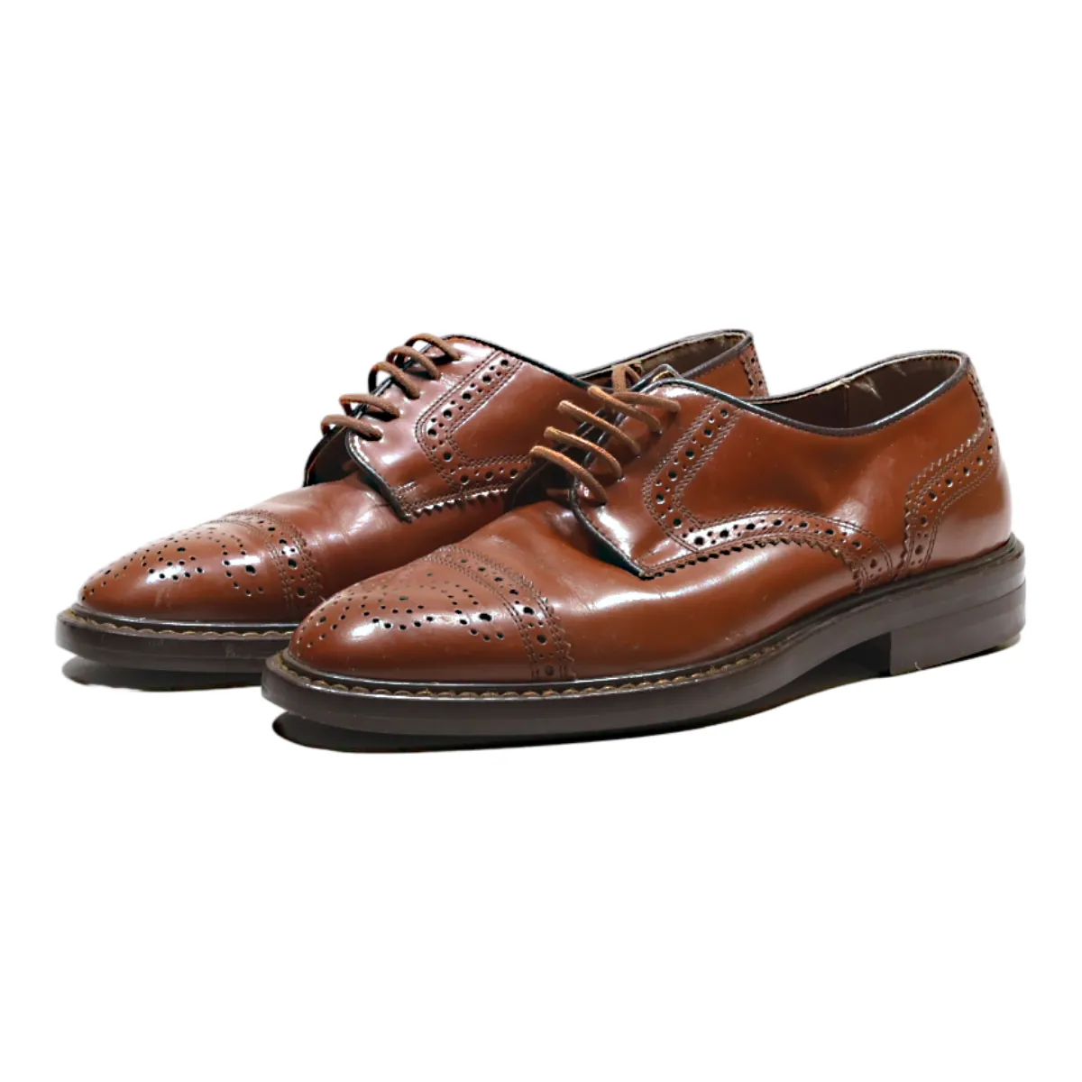 INGA Brogue Shoes Brown Leather Mens UK 7.5