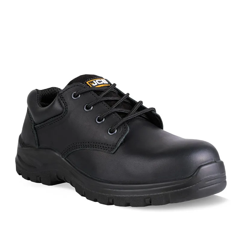 JCB Oxford Safety Shoe Leather Slip Resistant Black