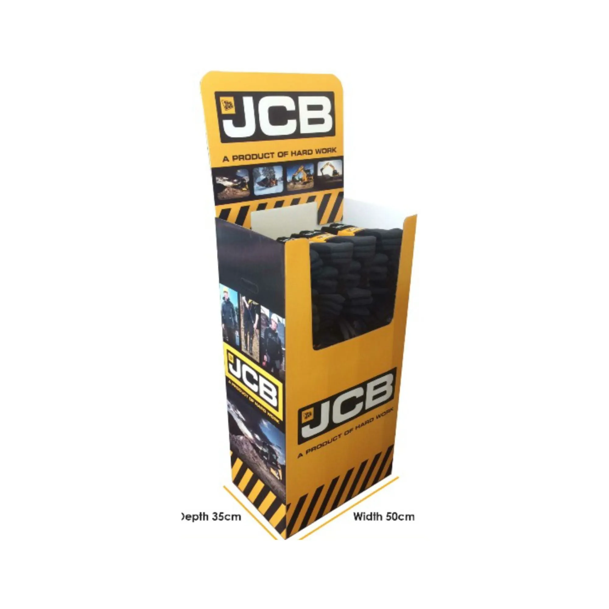 JCB Work Sock 3 Pack – Reinforced Heel & Toe, Cotton Blend & Durable Fit | Black