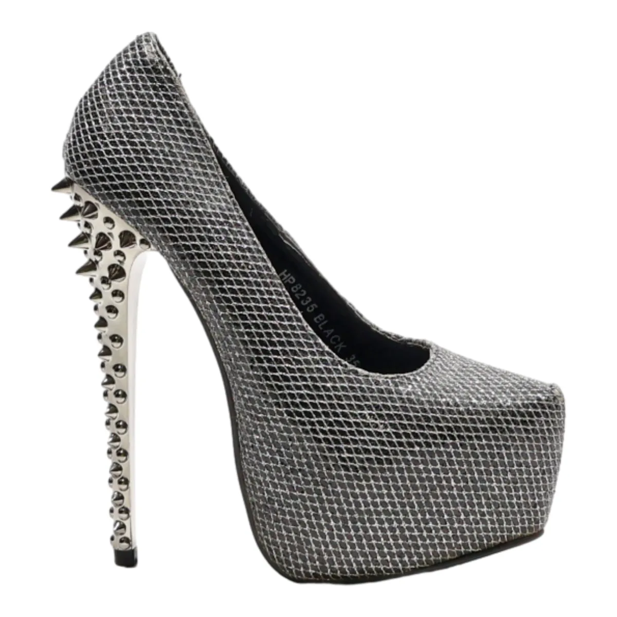 JUMEX Platform Heels Silver Synthetic Womens UK 2