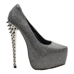 JUMEX Platform Heels Silver Synthetic Womens UK 2