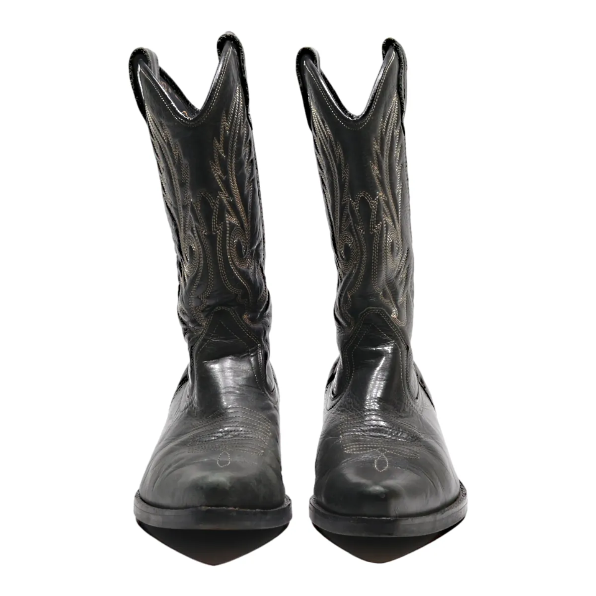 KENTUCKY'S WESTERN Cowboy Boots Black Leather Mens UK 9