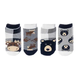 Kids Cabin Socks - Black Moose/Black Bear