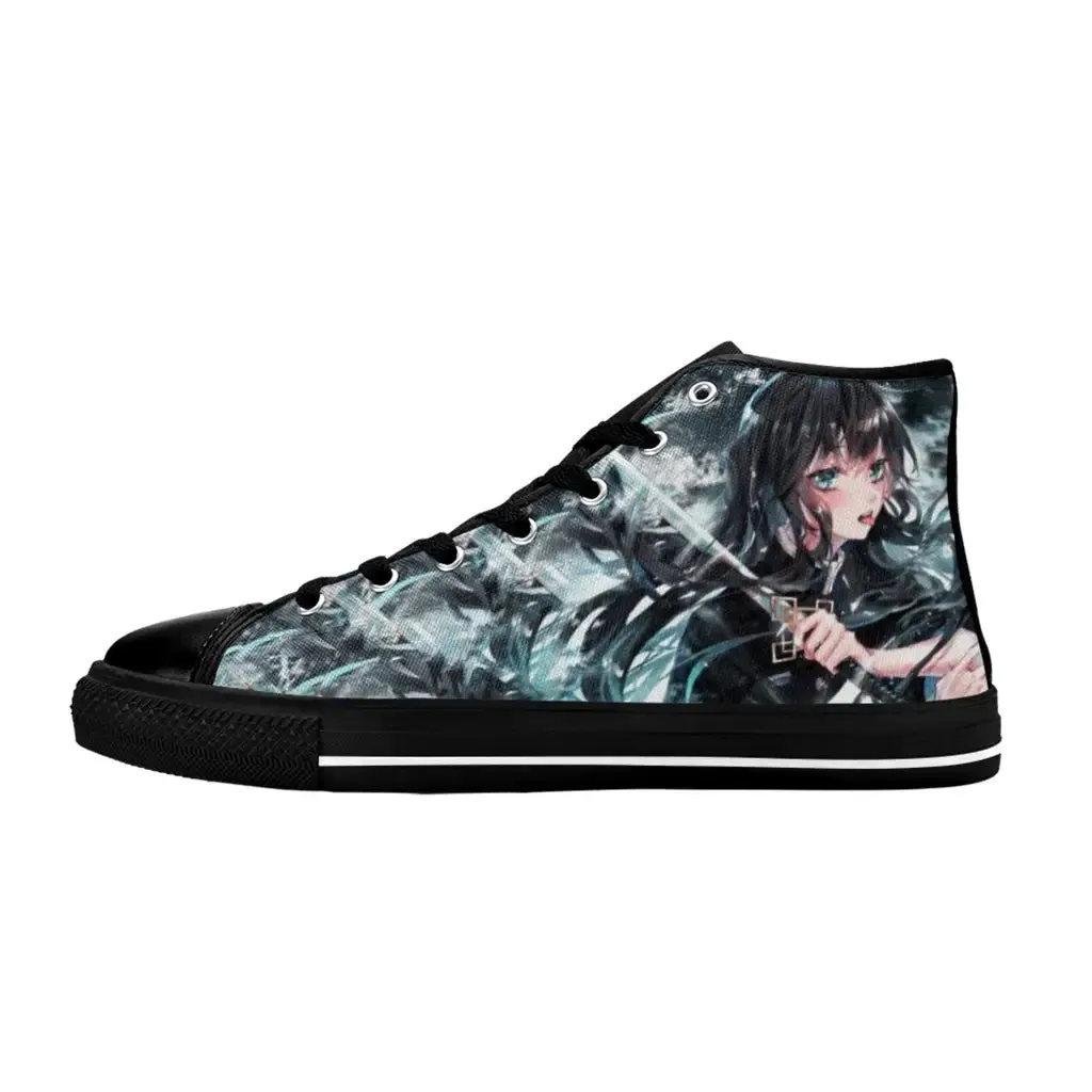 Kimetsu no yaiba Demon Slayer Muichiro Tokito Shoes High Top Sneakers for Kids and Adults