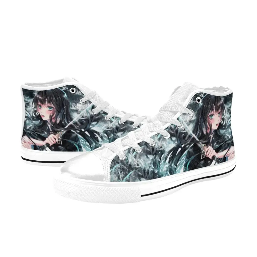 Kimetsu no yaiba Demon Slayer Muichiro Tokito Shoes High Top Sneakers for Kids and Adults