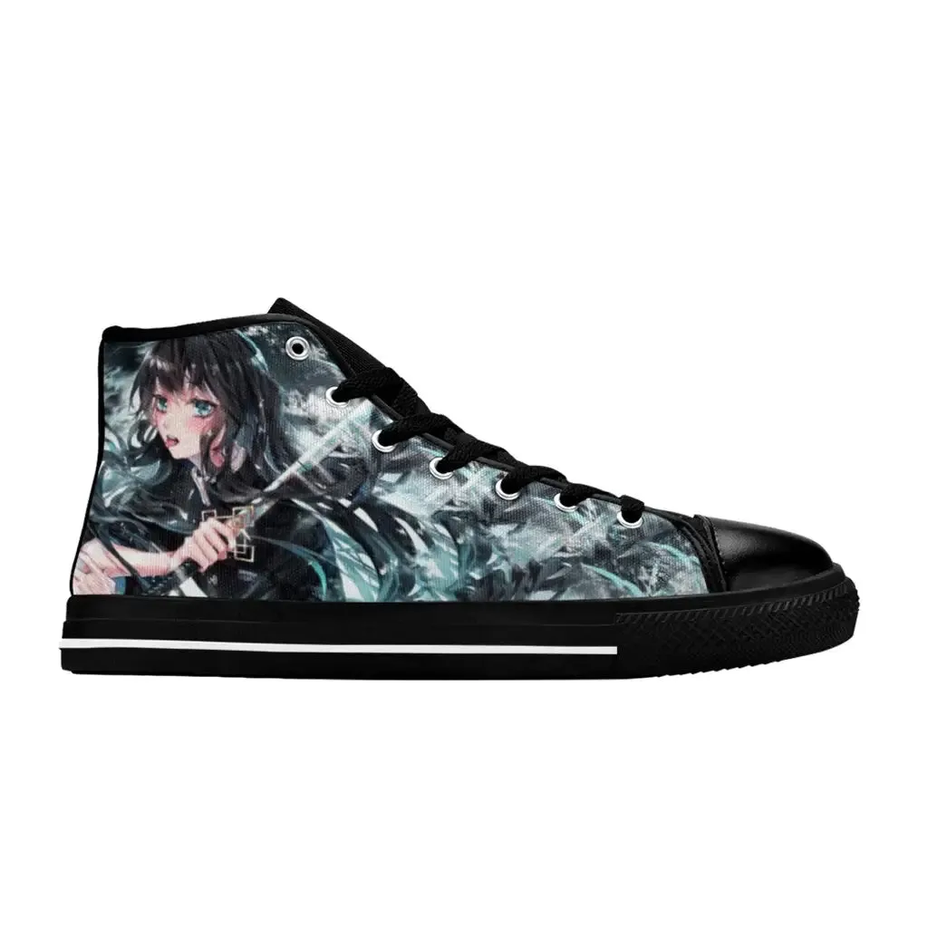 Kimetsu no yaiba Demon Slayer Muichiro Tokito Shoes High Top Sneakers for Kids and Adults
