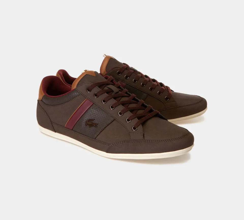 Lacoste Chaymon Leather & Suede 36CAM00102E2 Trainers Dark Brown/Brown UK 6-11
