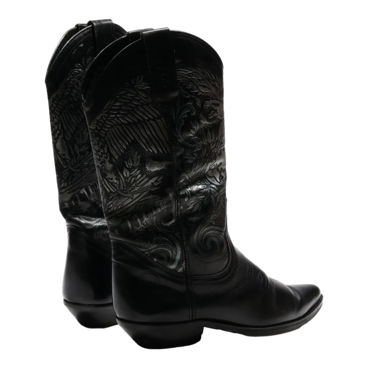 LAREDO Cowboy Boots Black Leather Womens UK 3.5