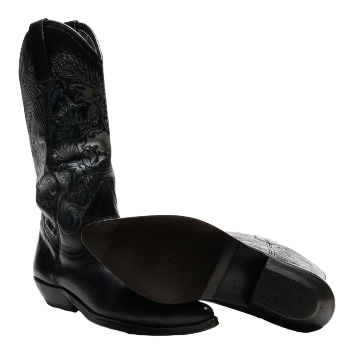 LAREDO Cowboy Boots Black Leather Womens UK 3.5