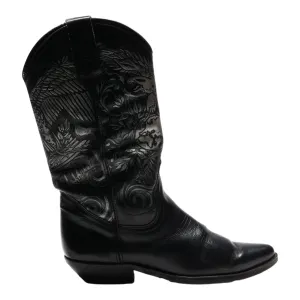 LAREDO Cowboy Boots Black Leather Womens UK 3.5