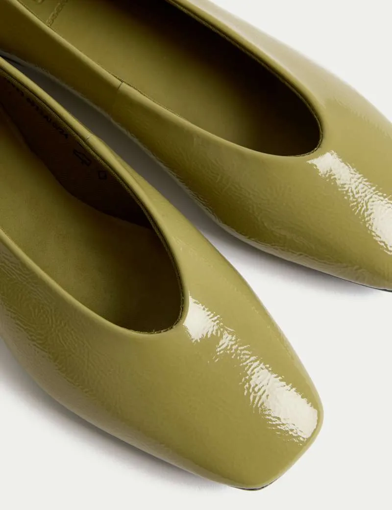 Leather Flat Ballet Pumps