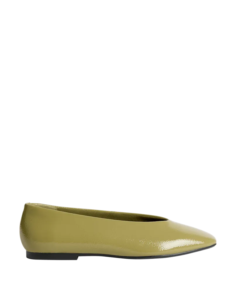 Leather Flat Ballet Pumps