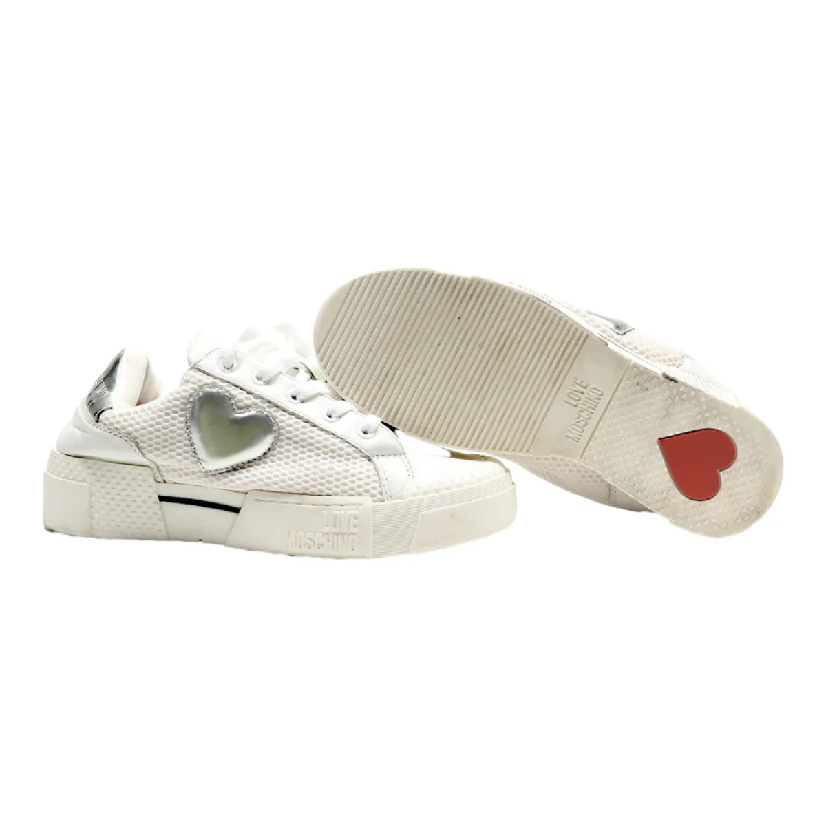 LOVE MOSCHINO Sneaker Trainers White Synthetic Womens UK 5