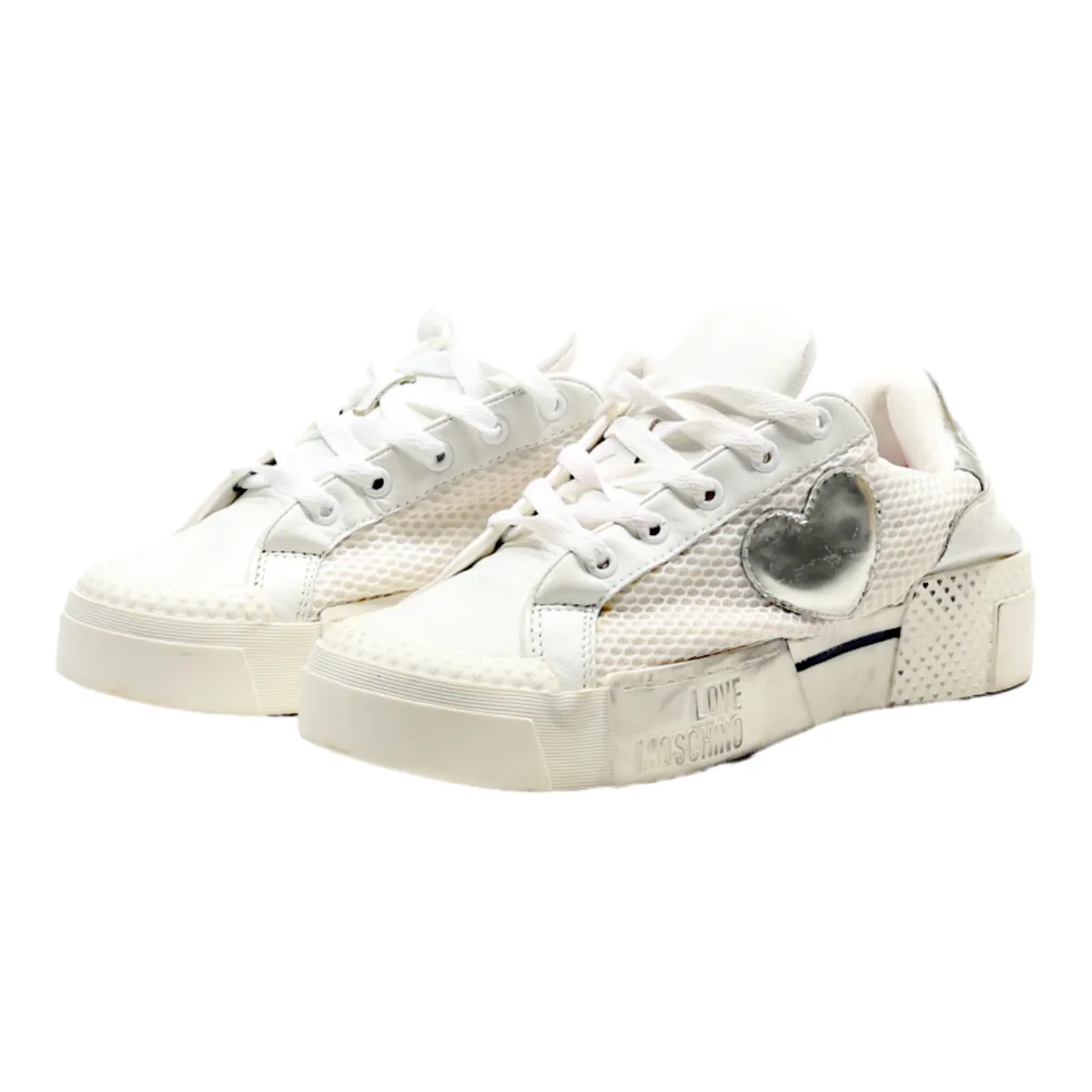 LOVE MOSCHINO Sneaker Trainers White Synthetic Womens UK 5