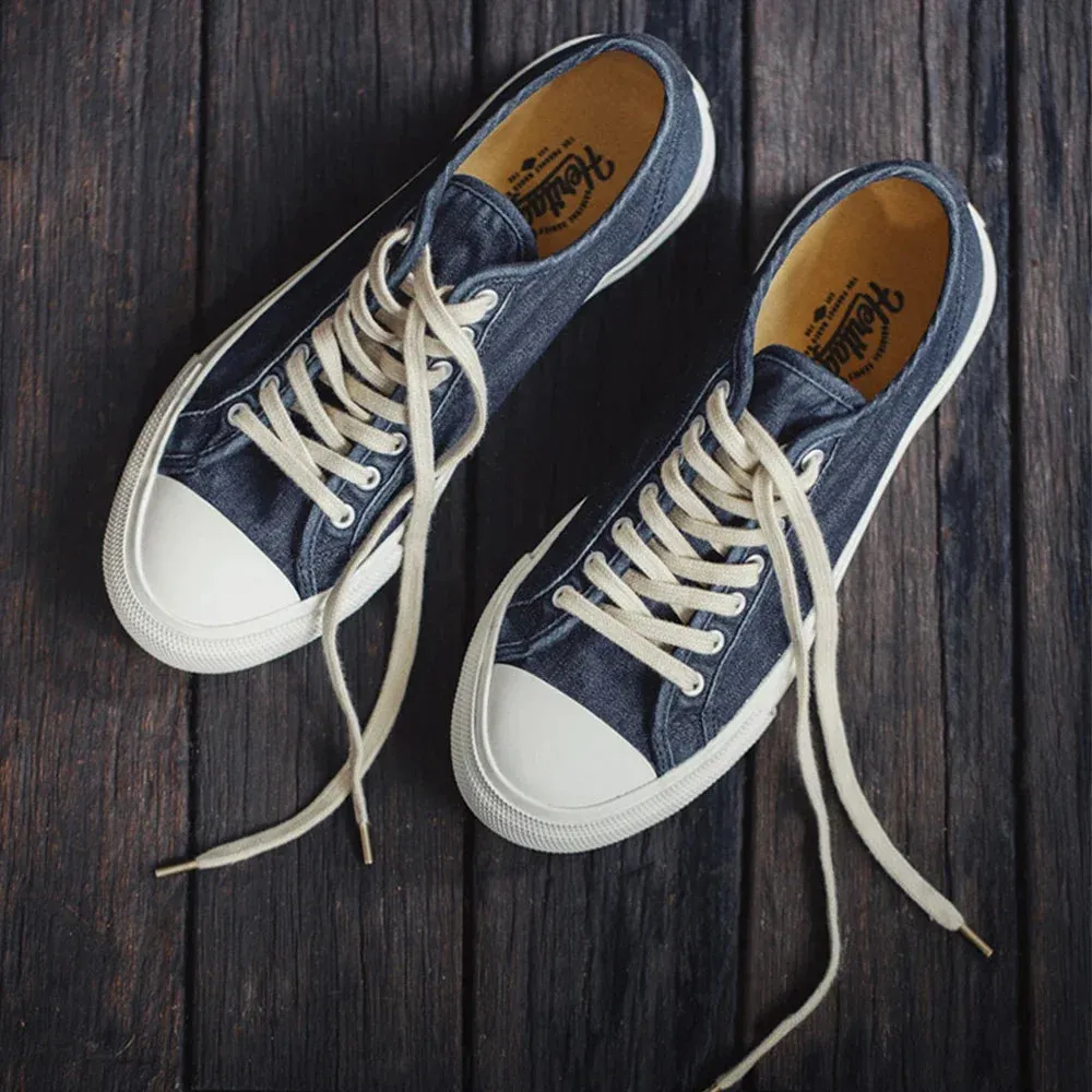 Madne 2023 Spring Washed Canvas Shoes for Women Vintage Denim Navy Trainers Casual Low Top Tennis Sneaker Unisex Sport Shoes
