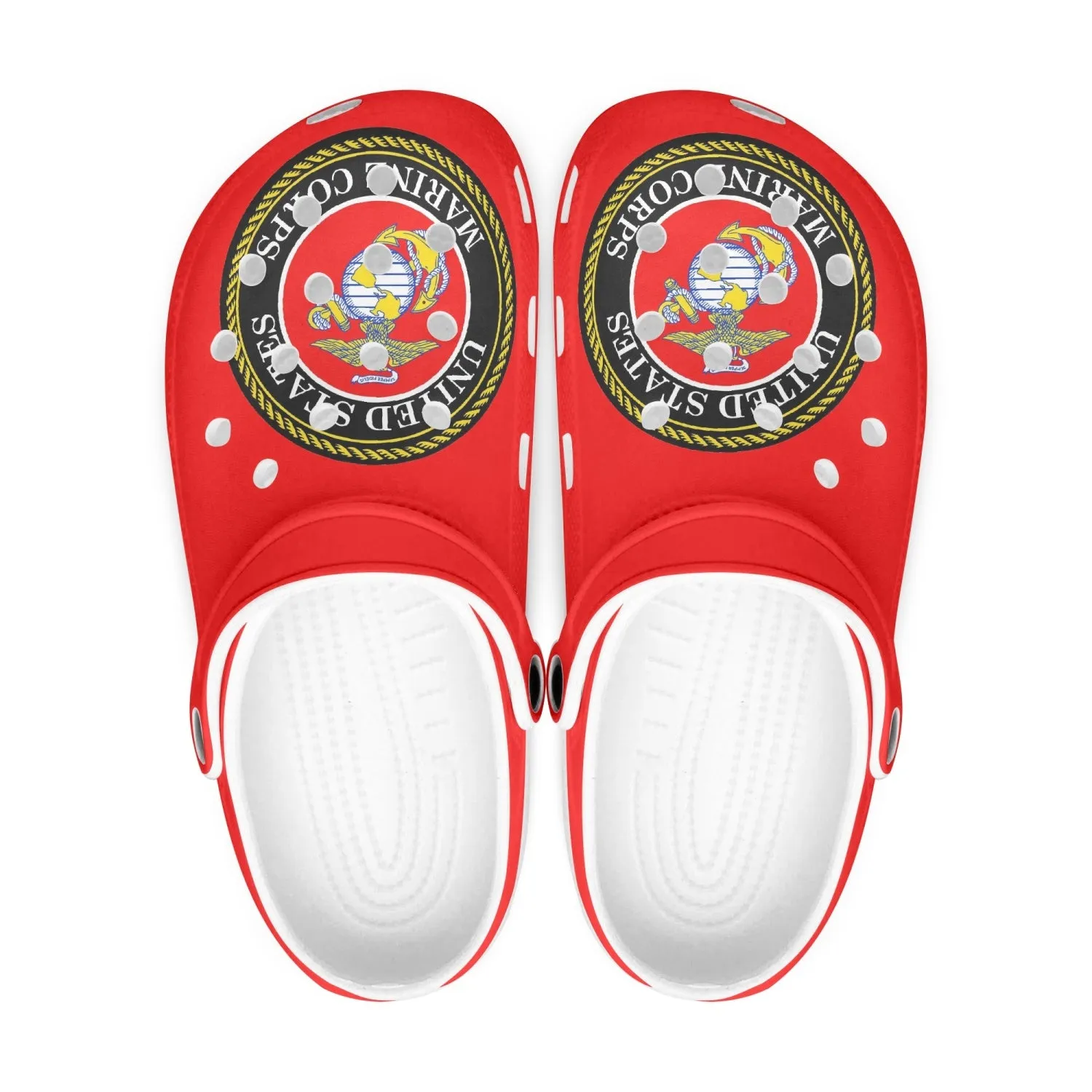 Marine Corps All Over Red Printed Clogs
