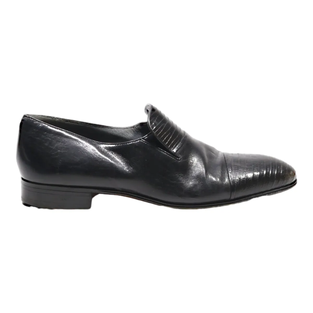 MAURI Loafer Shoes Black Leather Mens UK 7