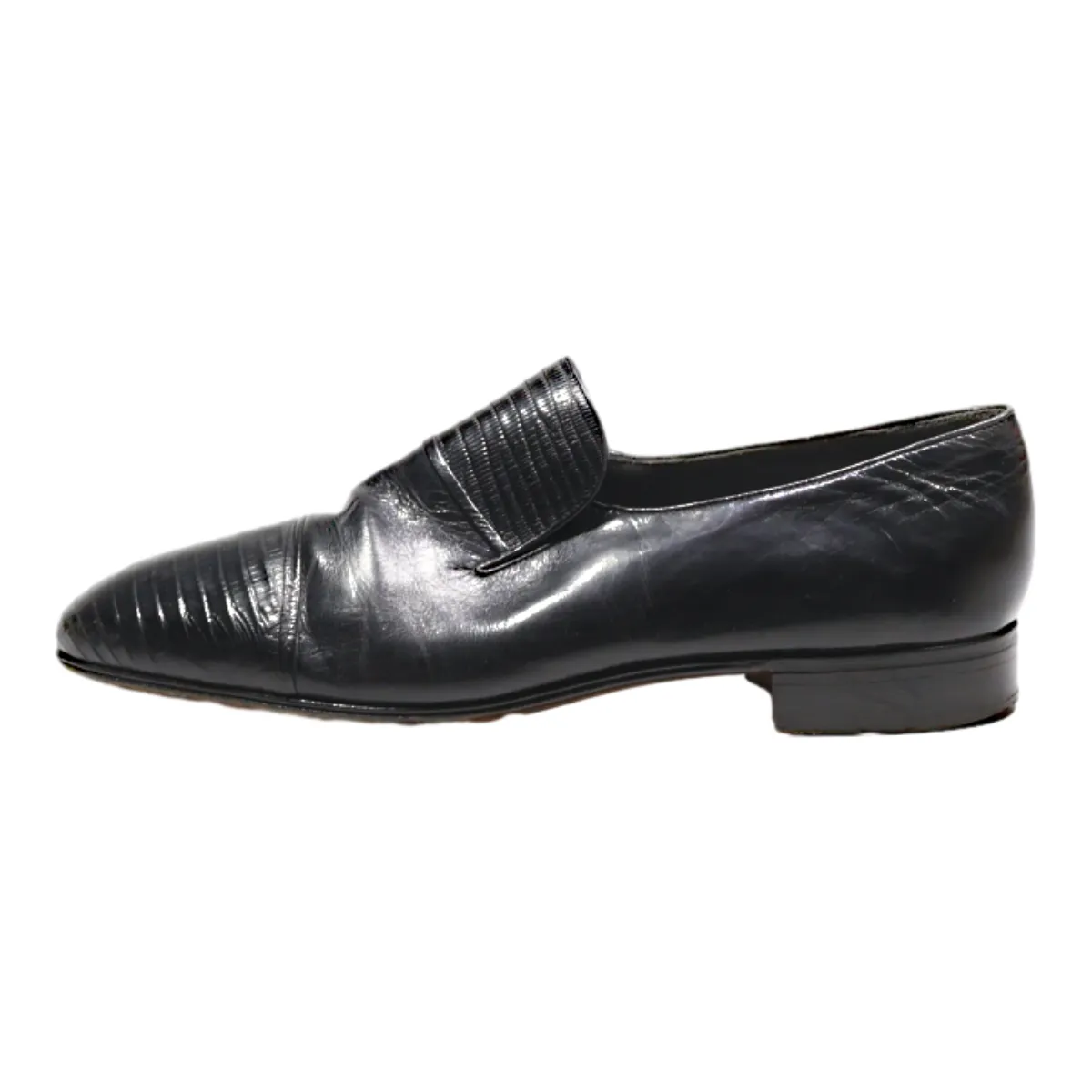 MAURI Loafer Shoes Black Leather Mens UK 7