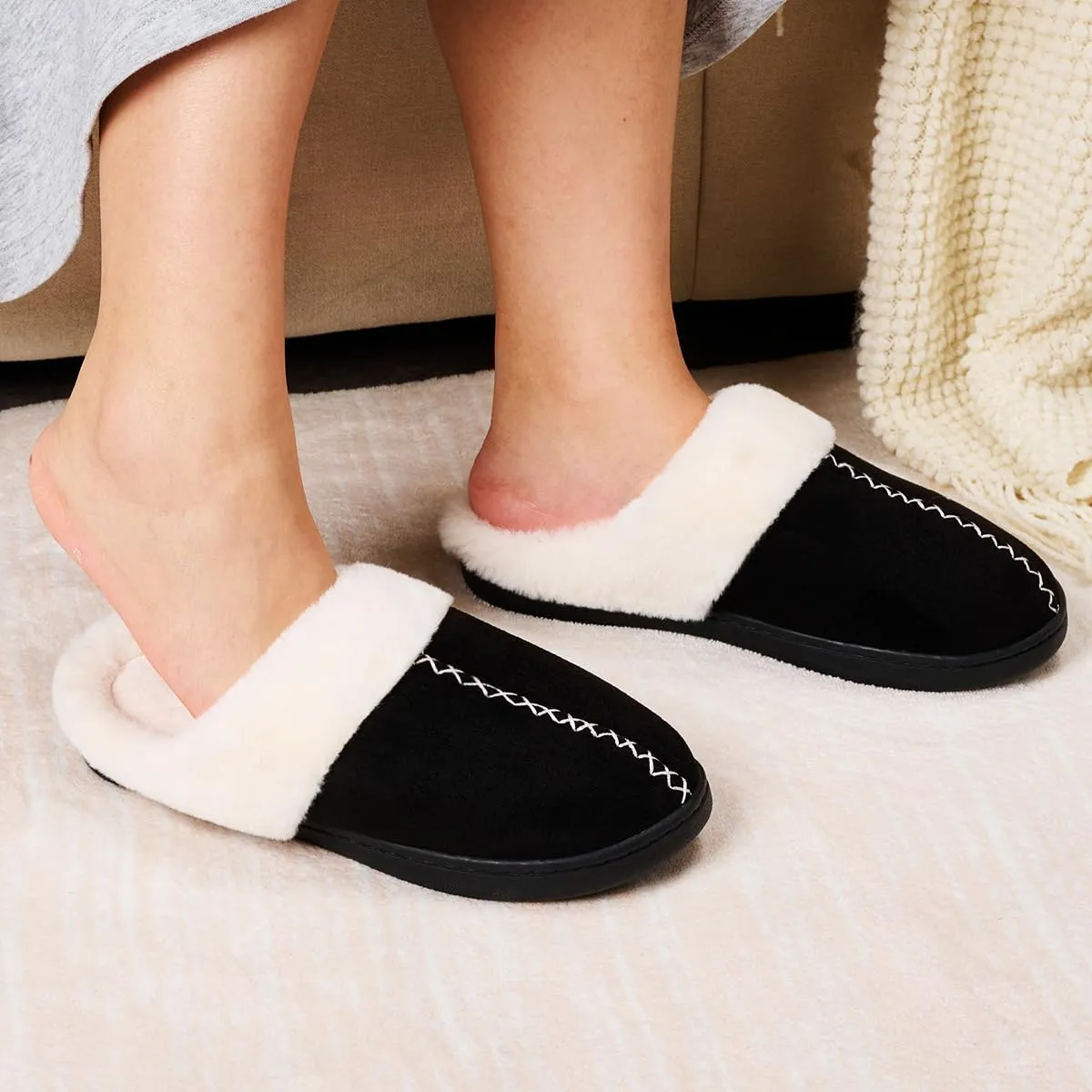 Memory Foam Slippers for Women, Non-Slip, Indoor/Outdoor