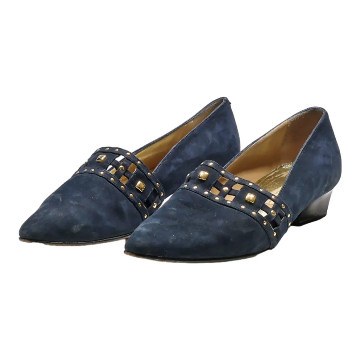 MICHIEL Loafer Shoes Blue Leather Womens UK 5
