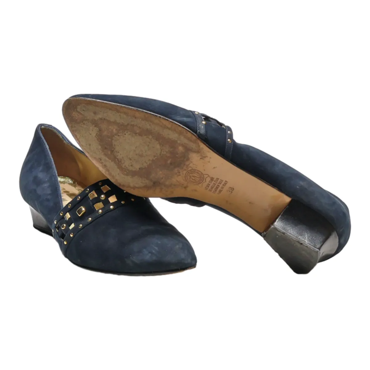 MICHIEL Loafer Shoes Blue Leather Womens UK 5