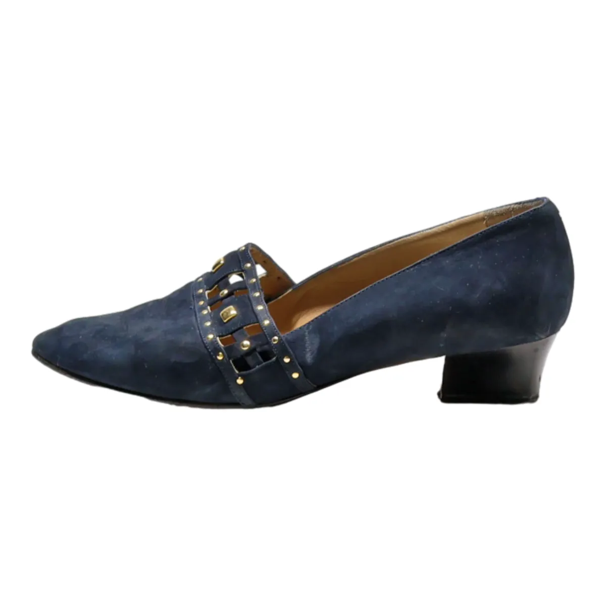 MICHIEL Loafer Shoes Blue Leather Womens UK 5