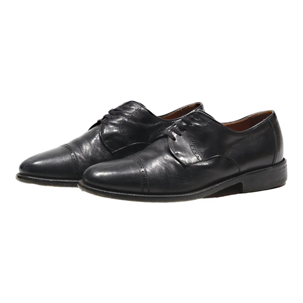 MICHIELON Brogue Shoes Black Leather Womens UK 5.5