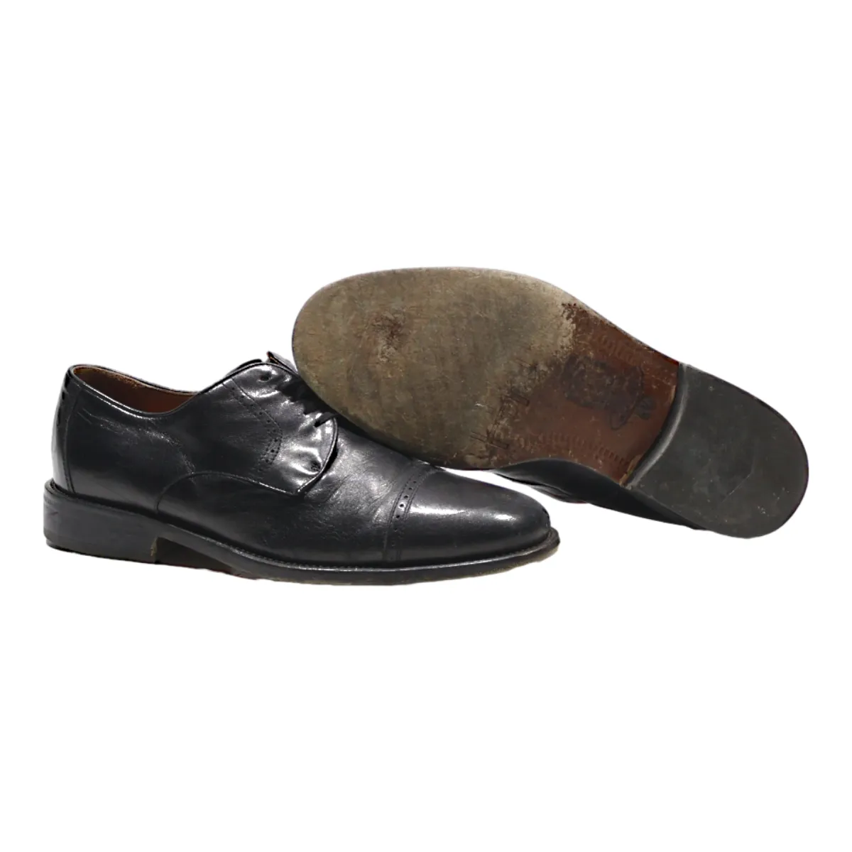 MICHIELON Brogue Shoes Black Leather Womens UK 5.5
