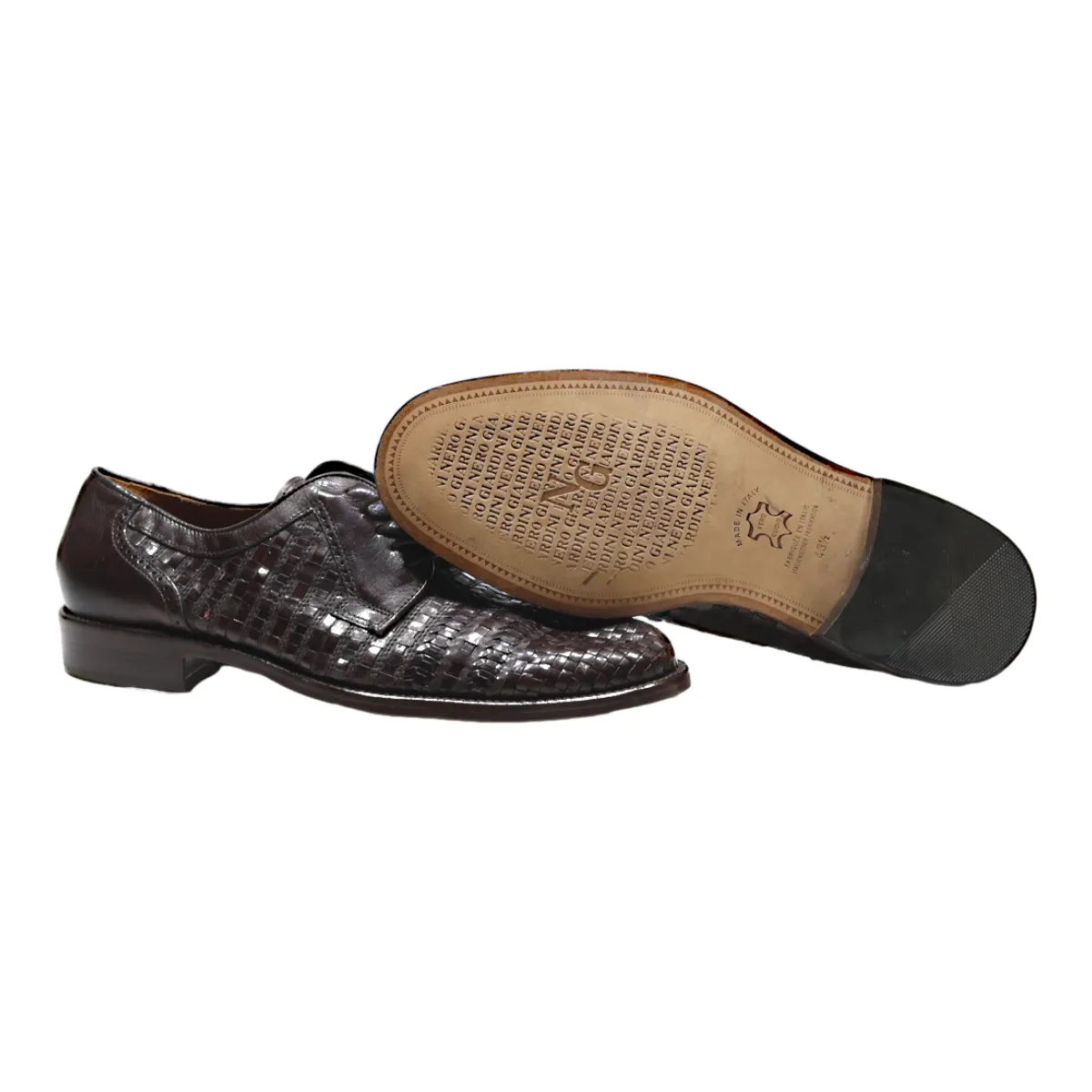NERO GIARDINI Derby Shoes Black Leather Mens UK 9