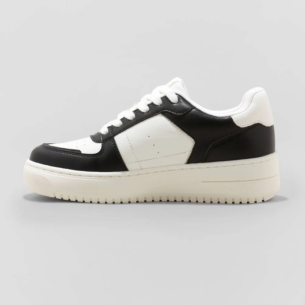 New - Wild Fable Women's Low-Top Casual Lace-Up Faux Leather Sneakers