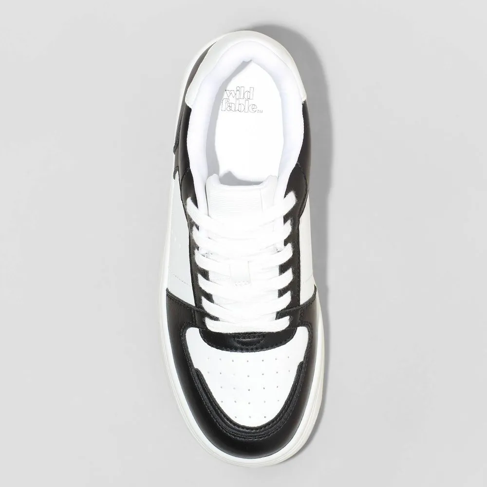 New - Wild Fable Women's Low-Top Casual Lace-Up Faux Leather Sneakers