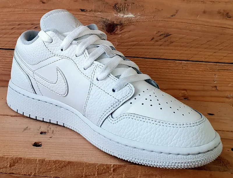 Nike Air Jordan 1 Low Leather Trainers UK4/US4.5Y/EU36.5 553560-130 Triple White