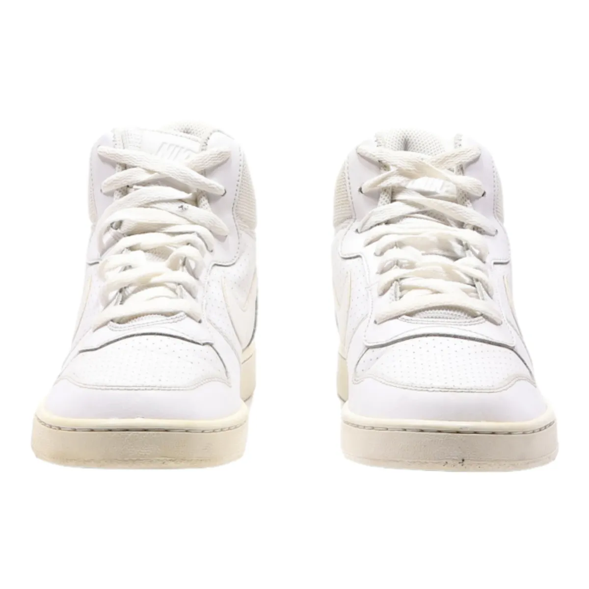 NIKE Court Borough Mid High Top Trainers White Leather Mens UK 7.5