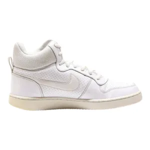 NIKE Court Borough Mid High Top Trainers White Leather Mens UK 7.5